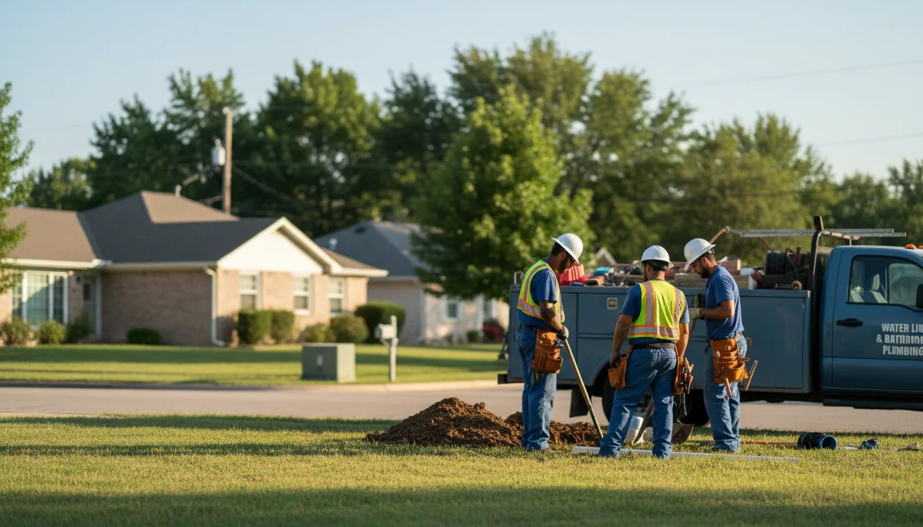 Residential water line and bathroom plumbing service in Lewisville, MN
